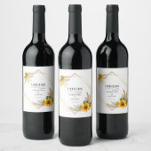 Étiquette Pour Bouteilles De Vin Aquarelle tournesol Mariage rustique (Bouteilles)