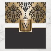 Étiquette Pour Bouteilles De Vin Arabes noirs et d'or (Étiquettes simples)