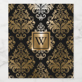 Étiquette Pour Bouteilles De Vin Arabes noirs et d'or (Étiquettes simples)