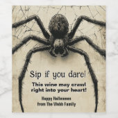 Étiquette Pour Bouteilles De Vin Araignée à picotements de pin personnalisable HALL (Étiquettes simples)