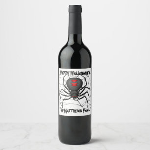 Étiquette Pour Bouteilles De Vin Araignée d'Halloween