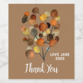 Étiquette Pour Bouteilles De Vin Arbre Abstrait brun d'automne (Étiquettes simples)