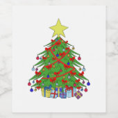 Étiquette Pour Bouteilles De Vin Arbre de Noël (Étiquettes simples)