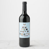 Étiquette Pour Bouteilles De Vin Arbre de Noël (Devant)