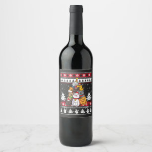 Étiquette Pour Bouteilles De Vin Arbre de Noël