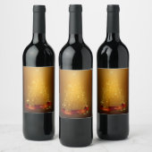 Étiquette Pour Bouteilles De Vin Arbre de Noël doré (Bouteilles)