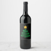 Étiquette Pour Bouteilles De Vin Arbre de Noël drôle (Devant)