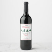 Étiquette Pour Bouteilles De Vin Arbre de Noël Grossesse Faire-part oncle de famill (Devant)