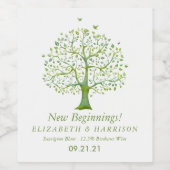 Étiquette Pour Bouteilles De Vin Arbre de vie, mariage élégant (Étiquettes simples)