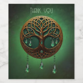 Étiquette Pour Bouteilles De Vin Arbre de vie stylisé (Étiquettes simples)