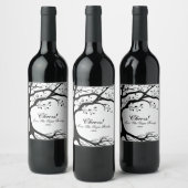 Étiquette Pour Bouteilles De Vin Arbre naturel, noir et blanc (Bouteilles)