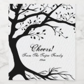 Étiquette Pour Bouteilles De Vin Arbre naturel, noir et blanc (Étiquettes simples)