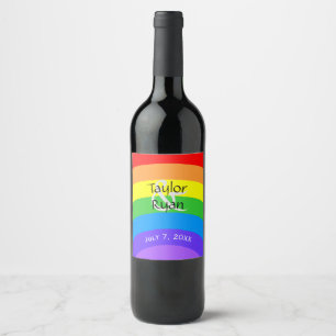 Étiquette Pour Bouteilles De Vin Arc-en-ciel lumineux personnalisable