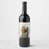 Étiquette Pour Bouteilles De Vin Arche photo feuille Enregistrer la date (Devant)