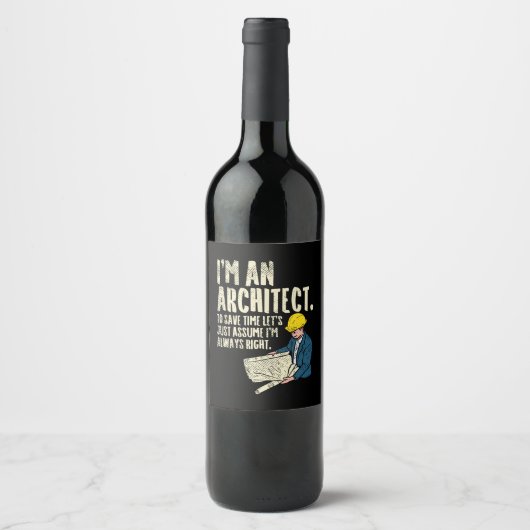 Étiquette Pour Bouteilles De Vin Architect - I'm (Devant)