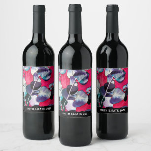Étiquette Pour Bouteilles De Vin Ardoise feuille gomme