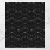 Étiquette Pour Bouteilles De Vin Argent, élégant, cool, moderne, simple motif ondul (Étiquettes simples)