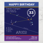 Étiquette Pour Bouteilles De Vin Aries de Zodiac Constellation (Étiquettes simples)
