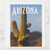 Étiquette Pour Bouteilles De Vin Arizona Sunlit Saguaro (Étiquettes simples)