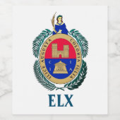 Étiquette Pour Bouteilles De Vin Armoiries d'Elche, ESPAGNE (Étiquettes simples)