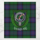 Étiquette Pour Bouteilles De Vin Armstrong Scottish Clan Tartan et Crest (Étiquettes simples)