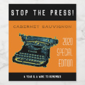Étiquette Pour Bouteilles De Vin Arrêter l'édition spéciale presse (Étiquettes simples)