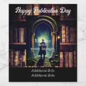 Étiquette Pour Bouteilles De Vin Arrière - plan de livres rustiques (Étiquettes simples)