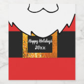 Étiquette Pour Bouteilles De Vin Arrière - plan et barbe du Père Noël (Étiquettes simples)