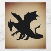 Étiquette Pour Bouteilles De Vin Arrière - plan rustique Black Dragon (Étiquettes simples)