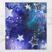 Étiquette Pour Bouteilles De Vin Arrière - plan spatial avec étoiles (Étiquettes simples)