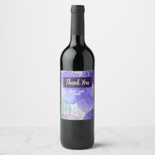Étiquette Pour Bouteilles De Vin Art abstrait moderne bleu et violet