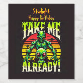 Étiquette Pour Bouteilles De Vin Art Alien créatif Exprimant le désir de contact (Étiquettes simples)