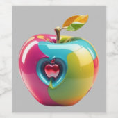 Étiquette Pour Bouteilles De Vin Art Apple vibrant (Étiquettes simples)
