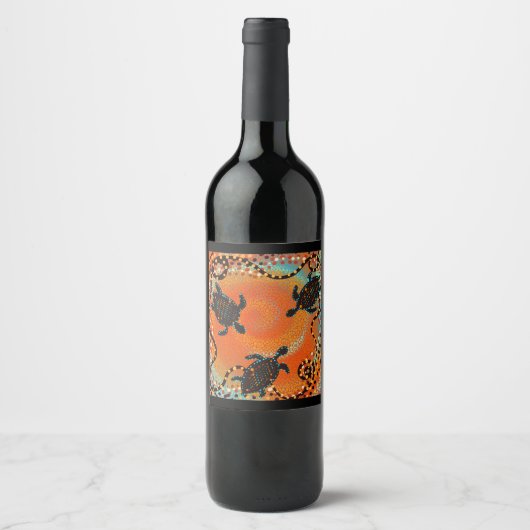 ÉTIQUETTE POUR BOUTEILLES DE VIN ART AUSTRALIE (Devant)