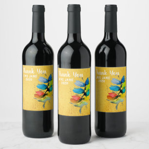 Étiquette Pour Bouteilles De Vin Art de l'aquarelle Red Berries