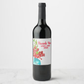 Étiquette Pour Bouteilles De Vin Art de l'aquarelle Red Berries (Devant)