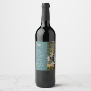 Étiquette Pour Bouteilles De Vin Art de mariée et de chambre vintage