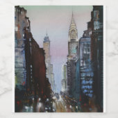 Étiquette Pour Bouteilles De Vin Art de New York (Étiquettes simples)