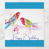 Étiquette Pour Bouteilles De Vin Art de peinture à l'aquarelle Red Rosella Parrot (Étiquettes simples)