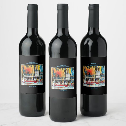 Étiquette Pour Bouteilles De Vin Art déco Bateaux à cygne Boston (Bouteilles)