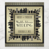 Étiquette Pour Bouteilles De Vin Art Déco Mariage Gatsby Glamou, Gatsby Glamou (Étiquettes simples)