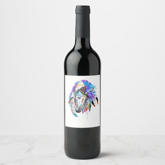 Étiquette Pour Bouteilles De Vin Art équestre (Devant)