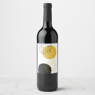 Étiquette Pour Bouteilles De Vin Art graphique géométrique urbain simple, moderne