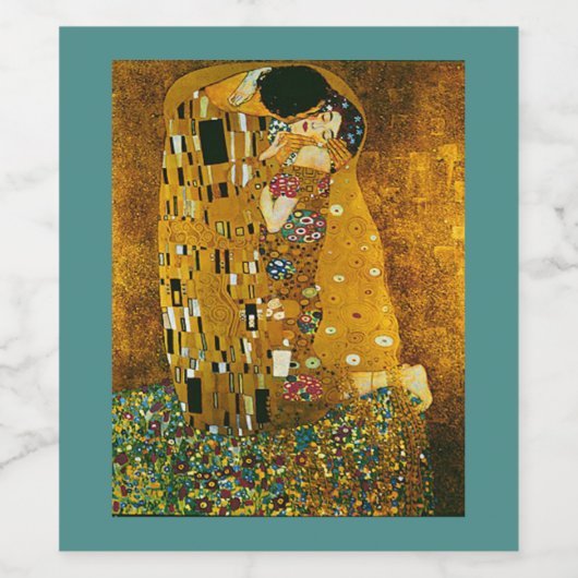 Étiquette Pour Bouteilles De Vin Art, Gustav Klimt, Le Baiser (Étiquettes simples)