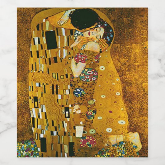 Étiquette Pour Bouteilles De Vin Art, Gustav Klimt, Le Baiser (Étiquettes simples)