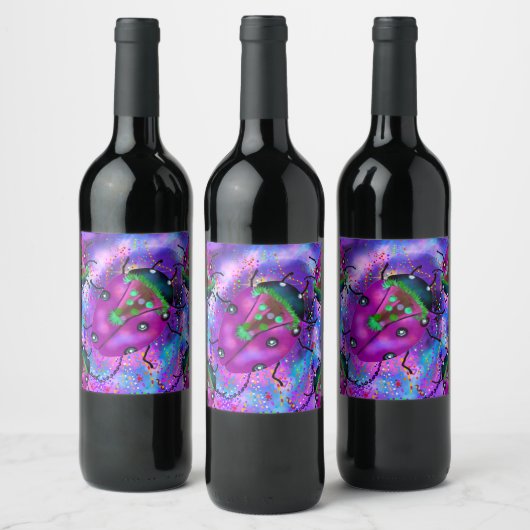 ÉTIQUETTE POUR BOUTEILLES DE VIN ART LADYBUG (Bouteilles)