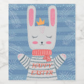 Étiquette Pour Bouteilles De Vin Art lapin mignon (Étiquettes simples)
