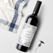 Étiquette Pour Bouteilles De Vin Art Moderne Folio Mariage Vin Bottle Étiquette