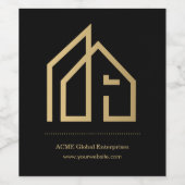 Étiquette Pour Bouteilles De Vin Articles promotionnels Immobilier moderne (Étiquettes simples)