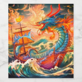 Étiquette Pour Bouteilles De Vin Artsy Dragon (Étiquettes simples)